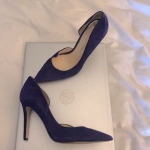 Purple suede heel